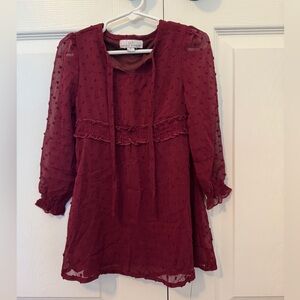 Charming Maroon Kids Dress